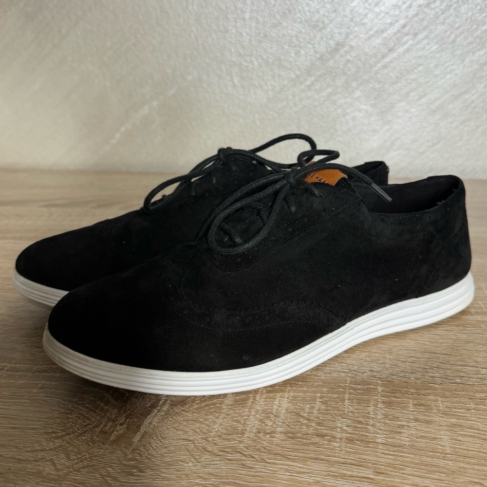 Cole Haan Ella Grand OX ll Black Suede Women 9B Sneakers